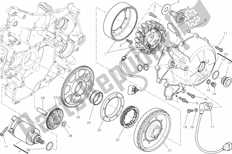 Todas as partes de Partida Elétrica E Ignição do Ducati Superbike 1199 Panigale ABS Brasil 2015